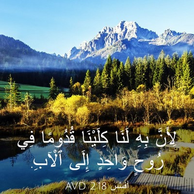 Picture 03 - أفَسُس 2:18 AVD - لِأَنَّ بِهِ لَنَا - Bible Verse Picture