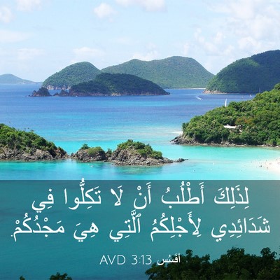 Picture 03 - أفَسُس 3:13 AVD - لِذَلِكَ أَطْلُبُ أَنْ لَا - Bible Verse Picture