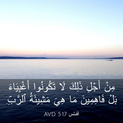 Picture 03 - أفَسُس 5:17 AVD - مِنْ أَجْلِ ذَلِكَ لَا - Bible Verse Picture