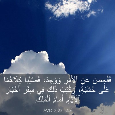 Picture 03 - أَسْتِير 2:23 AVD - فَفُحِصَ عَنِ ٱلْأَمْرِ - Bible Verse Picture