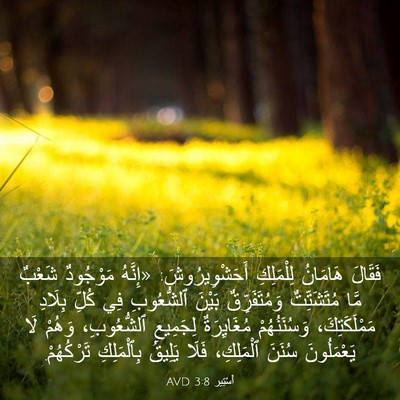 Picture 03 - أَسْتِير 3:8 AVD - فَقَالَ هَامَانُ - Bible Verse Picture