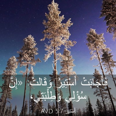 Picture 03 - أَسْتِير 5:7 AVD - فَأَجَابَتْ أَسْتِيرُ - Bible Verse Picture