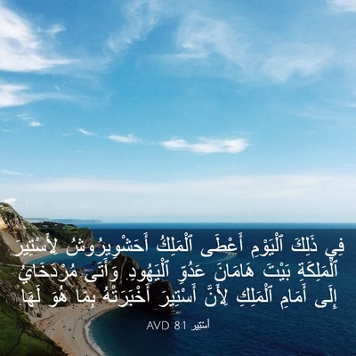 Picture 03 - أَسْتِير 8:1 AVD - فِي ذَلِكَ ٱلْيَوْمِ - Bible Verse Picture