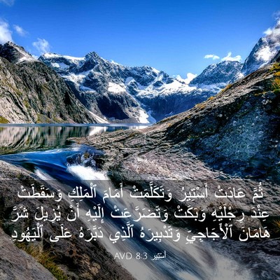 Picture 03 - أَسْتِير 8:3 AVD - ثُمَّ عَادَتْ أَسْتِيرُ - Bible Verse Picture