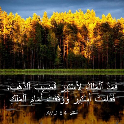 Picture 03 - أَسْتِير 8:4 AVD - فَمَدَّ ٱلْمَلِكُ - Bible Verse Picture
