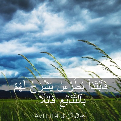 Picture 03 - أَعْمَالُ ٱلرُّسُلِ 11:4 AVD - فَٱبْتَدَأَ بُطْرُسُ - Bible Verse Picture