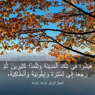 Picture 03 - أَعْمَالُ ٱلرُّسُلِ 14:21 AVD - فَبَشَّرَا فِي تِلْكَ - Bible Verse Picture