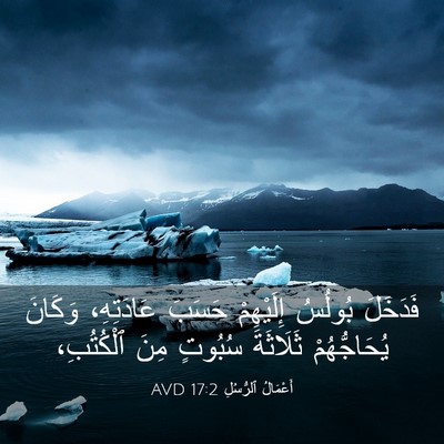 Picture 03 - أَعْمَالُ ٱلرُّسُلِ 17:2 AVD - فَدَخَلَ بُولُسُ - Bible Verse Picture