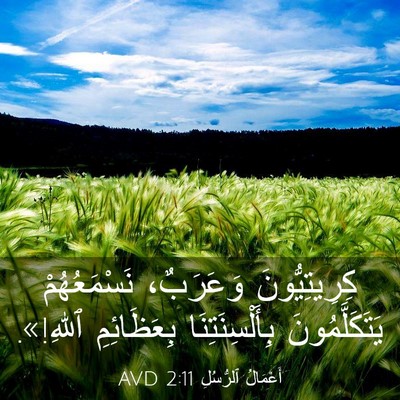 Picture 03 - أَعْمَالُ ٱلرُّسُلِ 2:11 AVD - كِرِيتِيُّونَ وَعَرَبٌ، - Bible Verse Picture