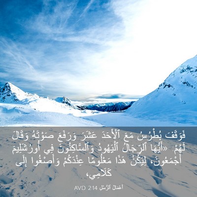 Picture 03 - أَعْمَالُ ٱلرُّسُلِ 2:14 AVD - فَوَقَفَ بُطْرُسُ مَعَ - Bible Verse Picture