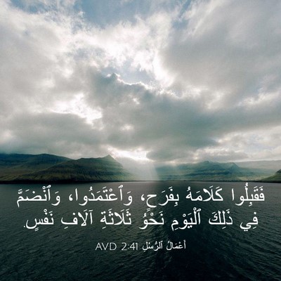 Picture 03 - أَعْمَالُ ٱلرُّسُلِ 2:41 AVD - فَقَبِلُوا كَلَامَهُ - Bible Verse Picture