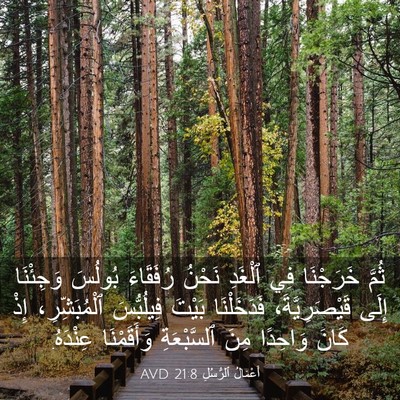 Picture 03 - أَعْمَالُ ٱلرُّسُلِ 21:8 AVD - ثُمَّ خَرَجْنَا فِي - Bible Verse Picture