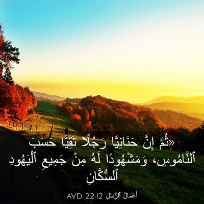 Picture 03 - أَعْمَالُ ٱلرُّسُلِ 22:12 AVD - «ثُمَّ إِنَّ حَنَانِيَّا - Bible Verse Picture