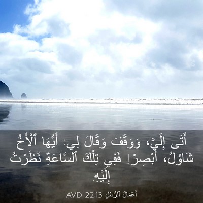 Picture 03 - أَعْمَالُ ٱلرُّسُلِ 22:13 AVD - أَتَى إِلَيَّ، وَوَقَفَ - Bible Verse Picture