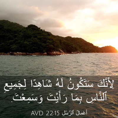 Picture 03 - أَعْمَالُ ٱلرُّسُلِ 22:15 AVD - لِأَنَّكَ سَتَكُونُ لَهُ - Bible Verse Picture