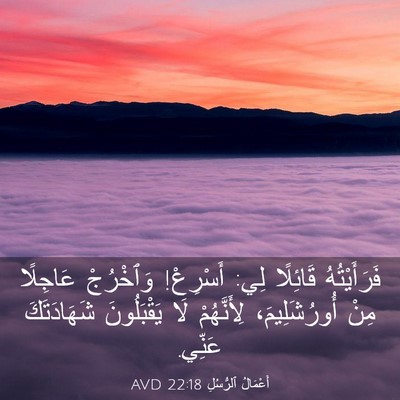 Picture 03 - أَعْمَالُ ٱلرُّسُلِ 22:18 AVD - فَرَأَيْتُهُ قَائِلًا لِي: - Bible Verse Picture