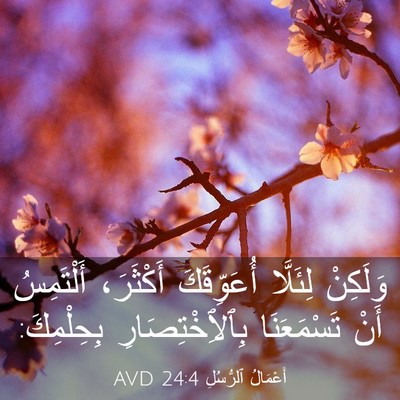 Picture 03 - أَعْمَالُ ٱلرُّسُلِ 24:4 AVD - وَلَكِنْ لِئَلَّا - Bible Verse Picture