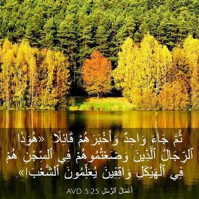 Picture 03 - أَعْمَالُ ٱلرُّسُلِ 5:25 AVD - ثُمَّ جَاءَ وَاحِدٌ - Bible Verse Picture