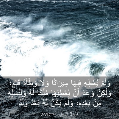 Picture 03 - أَعْمَالُ ٱلرُّسُلِ 7:5 AVD - وَلَمْ يُعْطِهِ فِيهَا - Bible Verse Picture