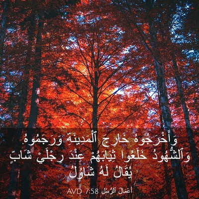 Picture 03 - أَعْمَالُ ٱلرُّسُلِ 7:58 AVD - وَأَخْرَجُوهُ خَارِجَ - Bible Verse Picture