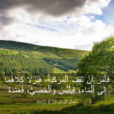 Picture 03 - أَعْمَالُ ٱلرُّسُلِ 8:38 AVD - فَأَمَرَ أَنْ تَقِفَ - Bible Verse Picture