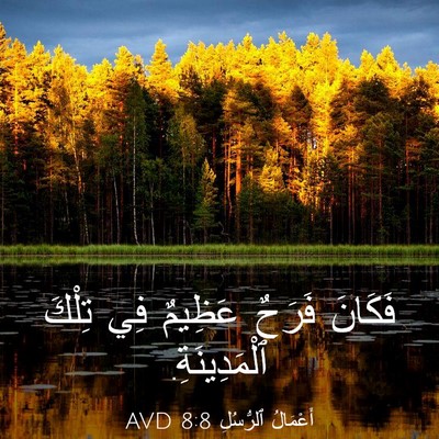 Picture 03 - أَعْمَالُ ٱلرُّسُلِ 8:8 AVD - فَكَانَ فَرَحٌ عَظِيمٌ فِي - Bible Verse Picture