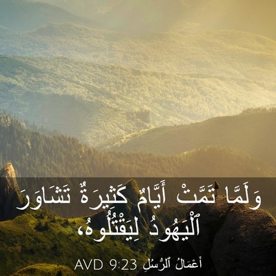 Picture 03 - أَعْمَالُ ٱلرُّسُلِ 9:23 AVD - وَلَمَّا تَمَّتْ أَيَّامٌ - Bible Verse Picture