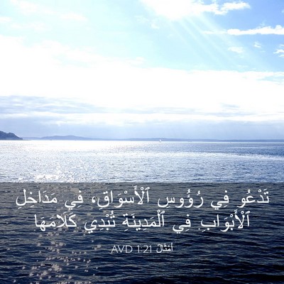Picture 03 - أَمْثَالٌ 1:21 AVD - تَدْعُو فِي رُؤُوسِ - Bible Verse Picture