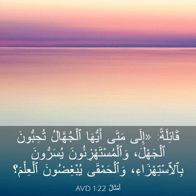 Picture 03 - أَمْثَالٌ 1:22 AVD - قَائِلَةً: «إِلَى مَتَى - Bible Verse Picture