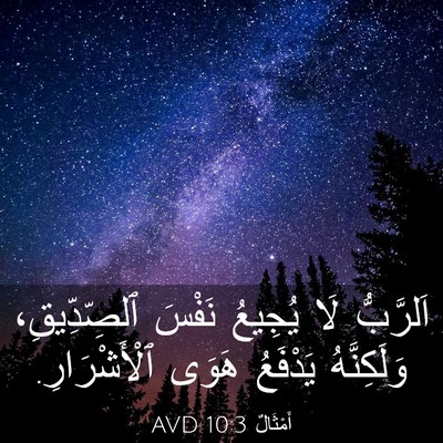 Picture 03 - أَمْثَالٌ 10:3 AVD - اَلرَّبُّ لَا يُجِيعُ - Bible Verse Picture