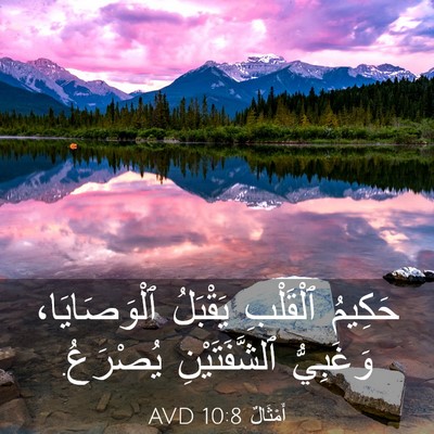 Picture 03 - أَمْثَالٌ 10:8 AVD - حَكِيمُ ٱلْقَلْبِ - Bible Verse Picture