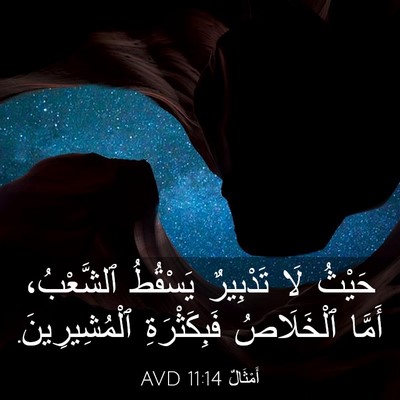 Picture 03 - أَمْثَالٌ 11:14 AVD - حَيْثُ لَا تَدْبِيرٌ - Bible Verse Picture