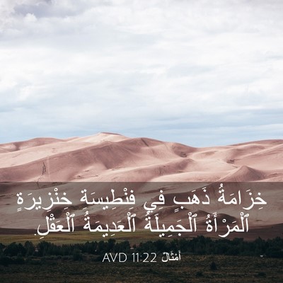 Picture 03 - أَمْثَالٌ 11:22 AVD - خِزَامَةُ ذَهَبٍ فِي - Bible Verse Picture