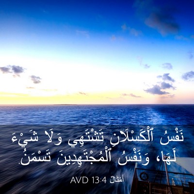 Picture 03 - أَمْثَالٌ 13:4 AVD - نَفْسُ ٱلْكَسْلَانِ - Bible Verse Picture
