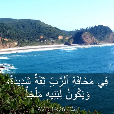 Picture 03 - أَمْثَالٌ 14:26 AVD - فِي مَخَافَةِ ٱلرَّبِّ - Bible Verse Picture