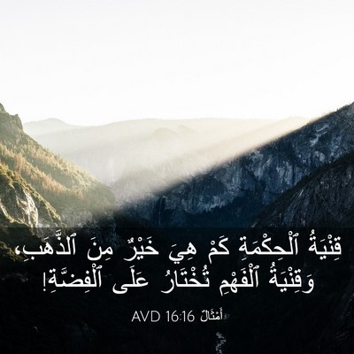 Picture 03 - أَمْثَالٌ 16:16 AVD - قِنْيَةُ ٱلْحِكْمَةِ كَمْ - Bible Verse Picture