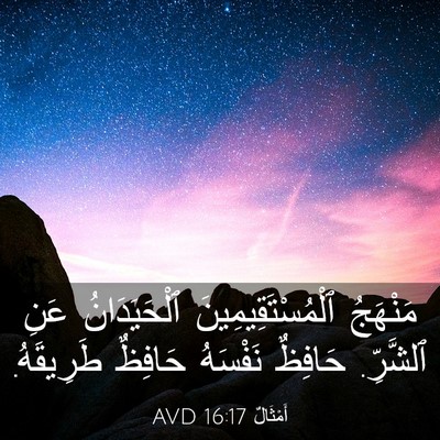 Picture 03 - أَمْثَالٌ 16:17 AVD - مَنْهَجُ - Bible Verse Picture
