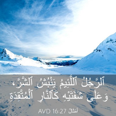 Picture 03 - أَمْثَالٌ 16:27 AVD - ٱلرَّجُلُ ٱللَّئِيمُ - Bible Verse Picture