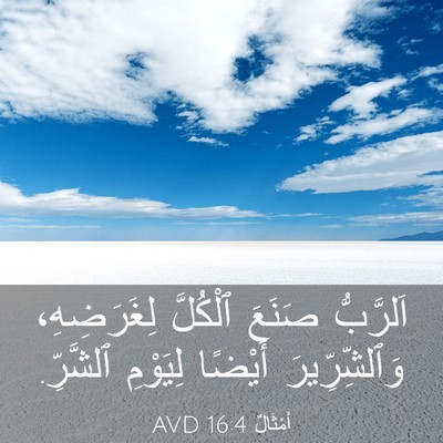Picture 03 - أَمْثَالٌ 16:4 AVD - اَلرَّبُّ صَنَعَ ٱلْكُلَّ - Bible Verse Picture