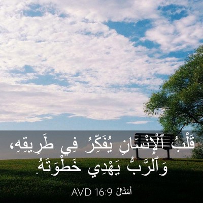 Picture 03 - أَمْثَالٌ 16:9 AVD - قَلْبُ ٱلْإِنْسَانِ - Bible Verse Picture