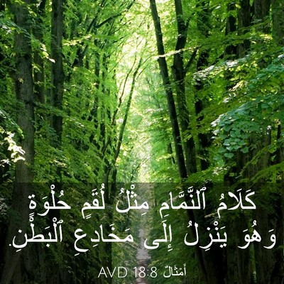 Picture 03 - أَمْثَالٌ 18:8 AVD - كَلَامُ ٱلنَّمَّامِ - Bible Verse Picture