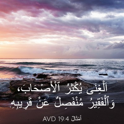 Picture 03 - أَمْثَالٌ 19:4 AVD - اَلْغِنَى يُكْثِرُ - Bible Verse Picture
