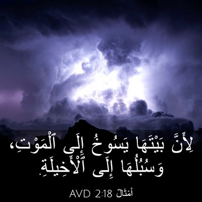 Picture 03 - أَمْثَالٌ 2:18 AVD - لِأَنَّ بَيْتَهَا يَسُوخُ - Bible Verse Picture