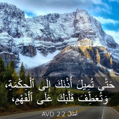 Picture 03 - أَمْثَالٌ 2:2 AVD - حَتَّى تُمِيلَ أُذْنَكَ - Bible Verse Picture