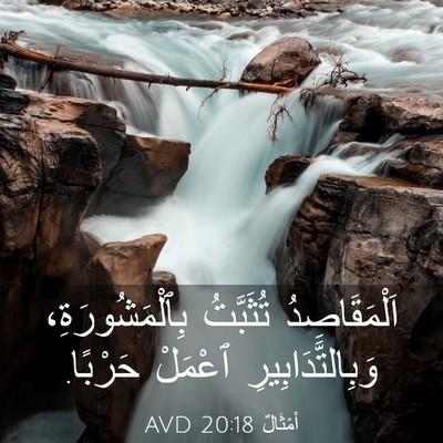 Picture 03 - أَمْثَالٌ 20:18 AVD - اَلْمَقَاصِدُ تُثَبَّتُ - Bible Verse Picture