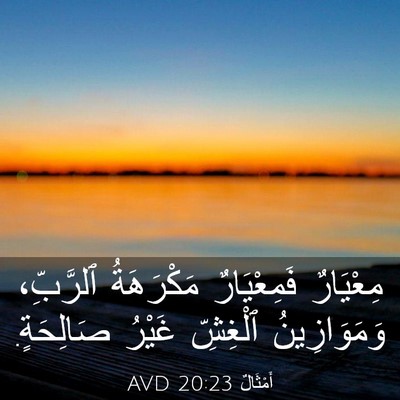 Picture 03 - أَمْثَالٌ 20:23 AVD - مِعْيَارٌ فَمِعْيَارٌ - Bible Verse Picture