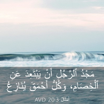 Picture 03 - أَمْثَالٌ 20:3 AVD - مَجْدُ ٱلرَّجُلِ أَنْ - Bible Verse Picture