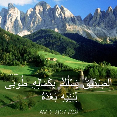 Picture 03 - أَمْثَالٌ 20:7 AVD - اَلصِّدِّيقُ يَسْلُكُ - Bible Verse Picture