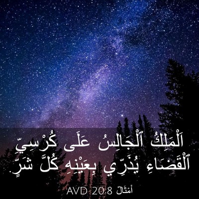 Picture 03 - أَمْثَالٌ 20:8 AVD - اَلْمَلِكُ ٱلْجَالِسُ - Bible Verse Picture