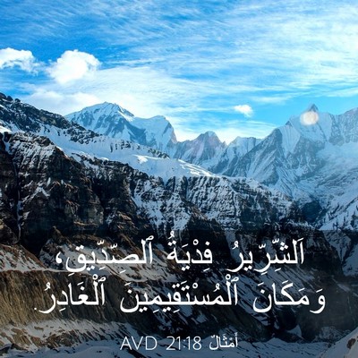 Picture 03 - أَمْثَالٌ 21:18 AVD - اَلشِّرِّيرُ فِدْيَةُ - Bible Verse Picture
